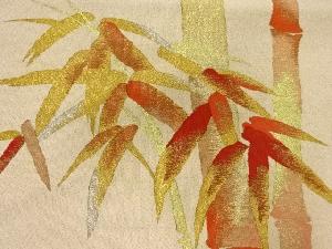 アンティーク　本綴れ竹笹模様織出し名古屋帯